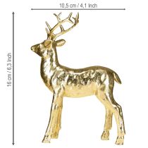 Artikel Dekofigur Hirsch stehend, Gold, 10,5×4,5×16 cm, 2er-Set