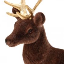 Artikel Dekofigur Hirsch stehend aus Kunststoff, Braun und Gold, 27 cm
