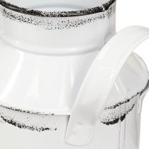 Artikel Deko-Kanne Metall Weiß Schwarz H13cm mit Henkeln für Innenbereich 2er-Set