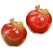 Artikel Deko Keramik Äpfel Tischdeko Herbst Rot Grün H7,5cm 4 St