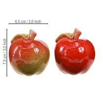 Artikel Deko-Keramik-Äpfel rot-grün, 7,5 cm, Herbstdeko, 4er-Set