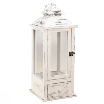 Artikel Deko Laterne Vintage mit Schublade Weiß 20×20cm H51cm