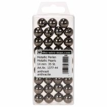 Artikel Deko-Perlen Kunststoff Anthrazit Metallic 14mm 35 Stück