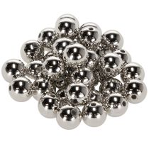Artikel Deko-Perlen Kunststoff Silber-Metallic 14mm 35 Stück