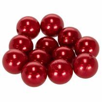 Artikel Deko-Kunststoffperlen Ø2cm Rot 12 Stück für Bastel- und Weihnachtsdekoration