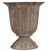 Artikel Vintage Deko Pokal Pflanzgefäß Antik-Look Grau Braun Ø15cm H16cm für Rustikale Tischdeko und Stilvolle Wohnakzente