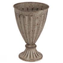 Artikel Deko Pokal Übertopf Antik Look Grau Braun Ø13cm H19cm
