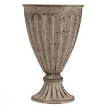 Artikel Deko Pokal Übertopf Antik Look Grau Braun Ø13cm H19cm
