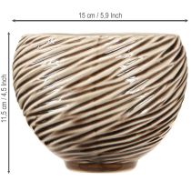 Artikel Deko-Schale Blumentopf Keramik Beige Braun 2er Ø15cm