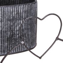 Artikel Deko Schale oval Metall mit Herz Schwarz 20/16cm 2er-Set