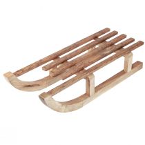 Artikel Deko Schlitten Holz Natur Tischdeko Winter Mangoholz 60×23×15cm