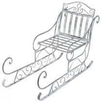 Artikel Deko Schlitten Weiß gewaschen Schlitten Metall 47×21×32,5cm