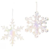 Artikel Deko Schneeflocken Winterdeko Irisierend Ø14–15cm 2St