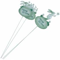 Artikel Deko-Stecker Ostern Hase Metall Grün Osterhasen Osterdeko 4 St
