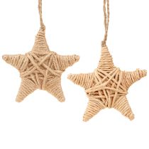 Artikel Deko Sterne zum Hängen Bast Hanf Baumschmuck 7,5cm 8 St