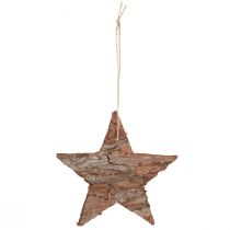 Artikel Deko-Sterne zum Hängen aus Pinienrinde, Natur, 15 cm, 4 Stück