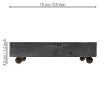 Artikel Deko-Tablett Metall quadratisch 15×15 cm schwarz-grau gewaschen 2 Stück