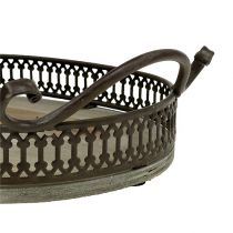 Artikel Deko Tablett oval 23cm x 17,5cm x 7,5cm Braun