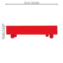 Artikel Deko-Tablett aus Metall quadratisch Rot 15×15cm mit Kugelfüßen 2er-Set