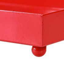 Artikel Deko Tablett Rechteckig Metall Rot 30×15cm mit Füßen