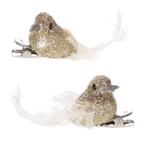 Artikel Deko-Vögel mit Clip Goldfarben Kunststoff 5cm 4er Set