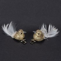 Artikel Deko-Vögel mit Clip Goldfarben Kunststoff 5cm 4er Set