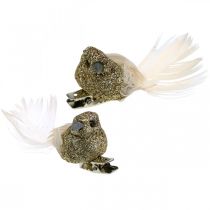 Artikel Deko Taubenpaar Deko Vögel mit Clip Golden L5cm 4 St