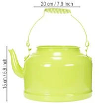 Artikel Deko-Teekanne aus Metall Apfelgrün Ø20cm H15cm für Innen- und Außendekoration