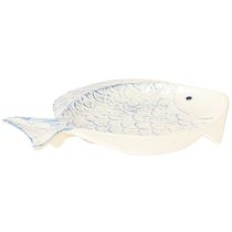 Artikel Deko-Teller Fisch Keramik Blau-Weiß 30×22 cm Tischdekoration