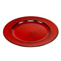 Artikel Deko Teller Plastik Ø28cm Rot-Schwarz
