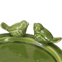 Artikel Dekoteller Keramik Vogelmotiv Grün Ø20,5cm 2er-Set
