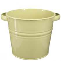 Artikel Deko Topf Metall Grüngelb Blumenkübel 31x26x21,5cm