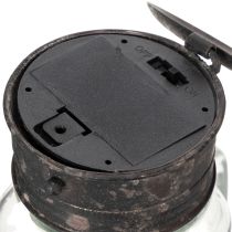 Artikel Deko-Glas mit LED-Lampe und Schraubdeckel Ø 8 cm H 16 cm aus Glas und Metall in Transparent und Braun