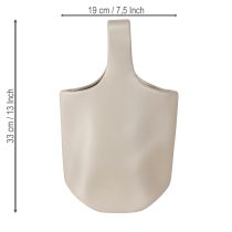 Artikel Deko-Vase Keramik Tasche Grau 19×4,5×33cm für Wohnraumdekoration