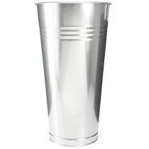 Artikel Deko Vase Metall Konische Bodenvase Silber H 49cm 18L