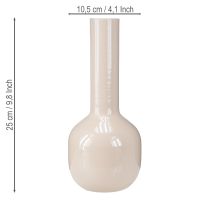 Artikel Deko-Vase aus Metall mit Emaille, Braun, 25,5 cm hoch