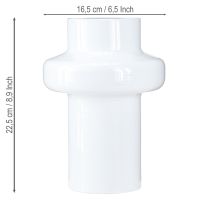 Artikel Deko-Vase Metallvase Cremeweiß Ø16,5cm H23,5cm Innenbereich
