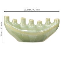Artikel Deko Vase Schiffchen Keramikvase Hellgrün 23×8,5×11cm