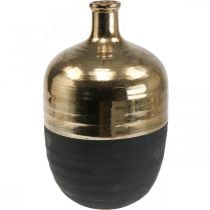 Deko Vase Schwarz/Gold Keramik Vase Groß Ø21cm H37,5cm