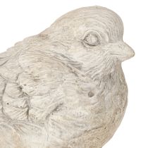 Artikel Deko Vogel Figur Spatz Steinguss Weiß gewaschen H12,5cm