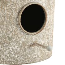 Artikel Deko Vogelhaus aus Metall zum Hängen, Ø 15 cm, H 21 cm, Antik Weiß-Grau