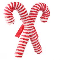 Artikel Deko-Zuckerstangen Anhänger aus Stoff, rot-weiß, 28 cm