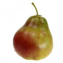 Deko Birne Grün Rot, Deko Obst, Lebensmittelattrappe 11cm