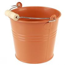 Artikel Deko Eimer Metall Übertopf Orangebraun Ø16cm H14,5cm 1,6L