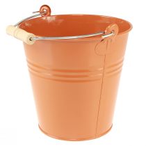 Artikel Deko Eimer Metall Übertopf Orangebraun Ø22cm H21,5cm 6L