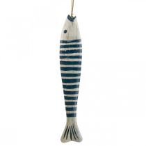 Deko Fisch Holz Holzfisch zum Aufhängen Dunkelblau H57,5cm