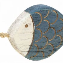 Deko Fisch Maritime Hängedeko Holzfisch Blau H11cm 6St