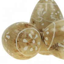 Holzeier, Dekoeier, Ostereier aus Mangoholz 8×5cm 6St
