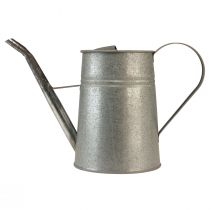 Artikel Verzinkte Gießkanne aus Metall 1,7L Grau H23cm für Blumendekoration und Pflanzgefäße