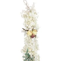Deko Girlande Pflanzengirlande Eukalyptus künstliche Rosen Dry Optik 170cm Gebleicht